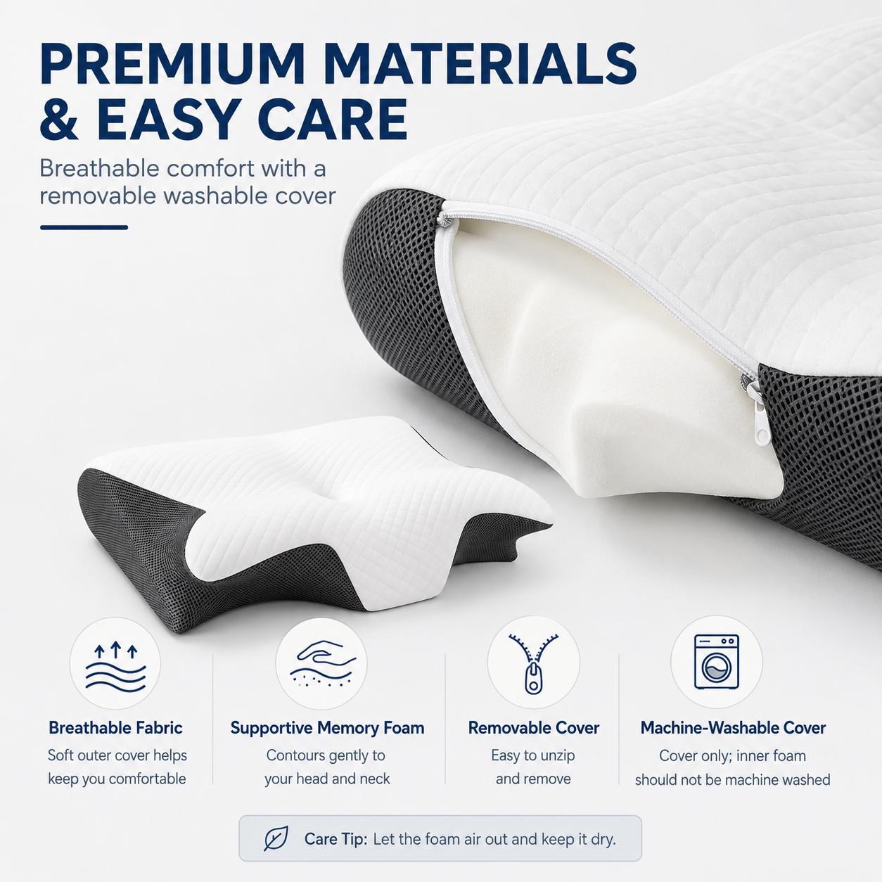 2-in-1 Ergonomic Neck Pillow for Ultimate Comfort